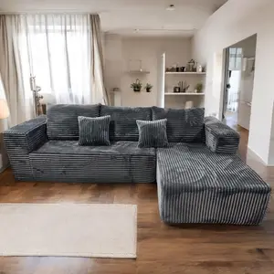 105” Cloud Sectional Couch, Boneless Sofa for Living Room, Modular Sectional Sofa with Deep Seat, Comfy Fluffy Couch with L-Shaped Chaise, No Assembly Required corduroy nature big affordable furniture sala