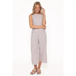 Ester Jumpsuit - Beige/White Stripe