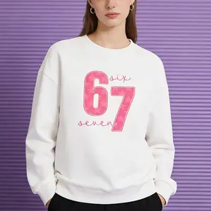Contrast-color 67 Digital Print Round-neck Hoodie for Men & Women 100% Cotton Soft Breathable Trendy Design Suitable for All Occasions