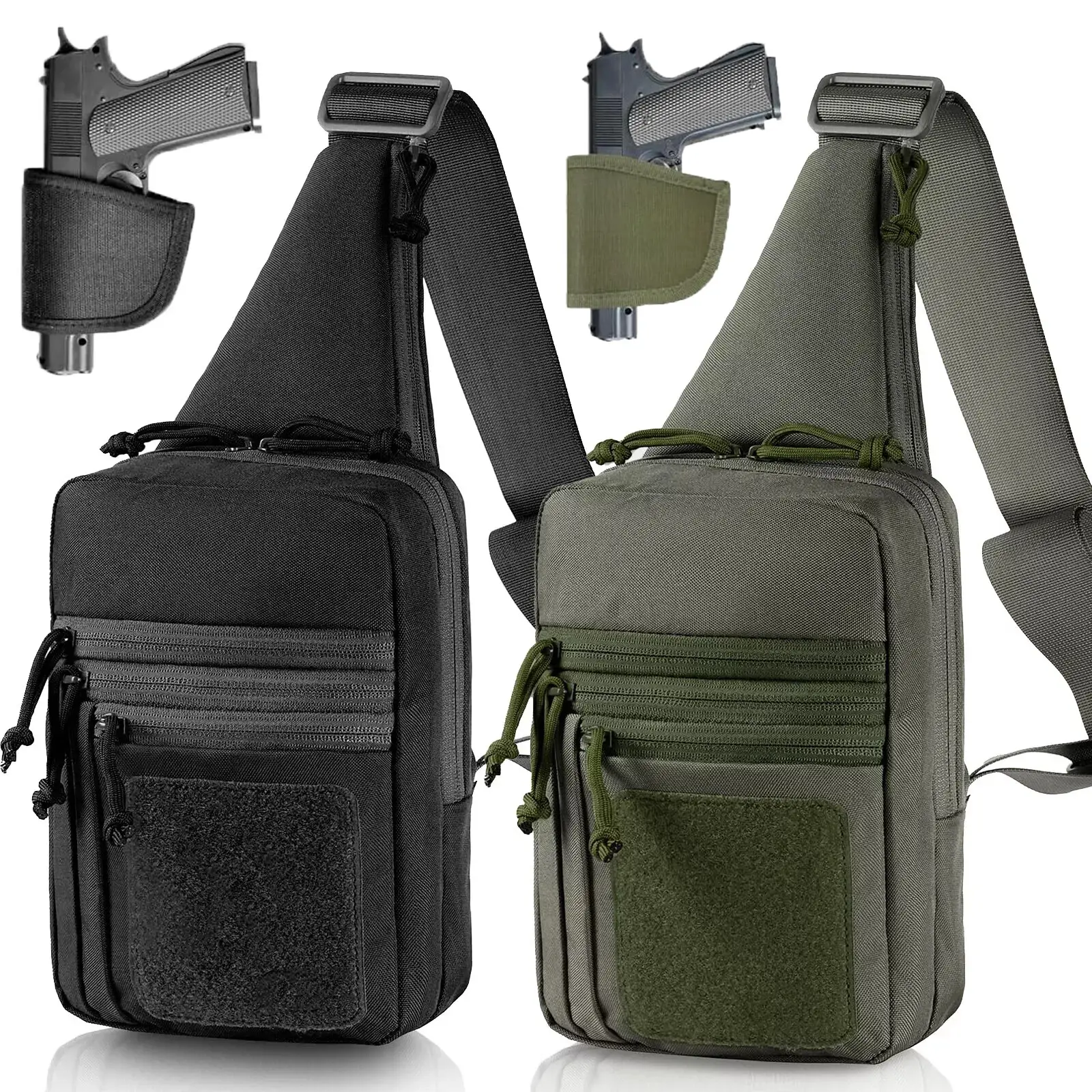 Shoulder Gun Holster Bag for Concealed Carry of Handguns Chest Pack Sling Bag for Men & Women EDC Shoulder Bag Tactical Crossbody Bag Mens Chest Pack