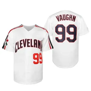 Men's #99 Ricky Vaughn Jersey 90s Hip Hop Clothing Movie Baseball Cleveland Edition Stitched Details Vintage Style
