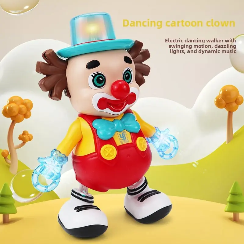 New electric dancing clown cartoon toy, musical light up toy, stress-relief funny toy, toy for boys and girls, children's gift, Christmas gift, New Year's gift, holiday gift