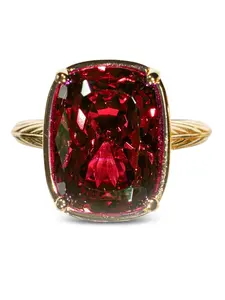 Sterling Silver Elongated Cushion Garnet CZ Cocktail Ring