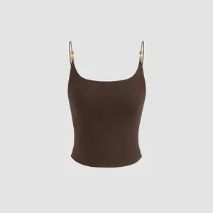 Cider Scoop Neckline Beaded Cami Top