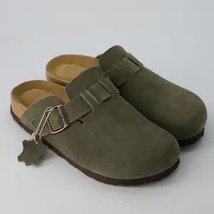 Cushionaire Hana Genuine Leather Classic Women's Clogs - Suede Potato Shoes for Women with Cushioned Heel Cup