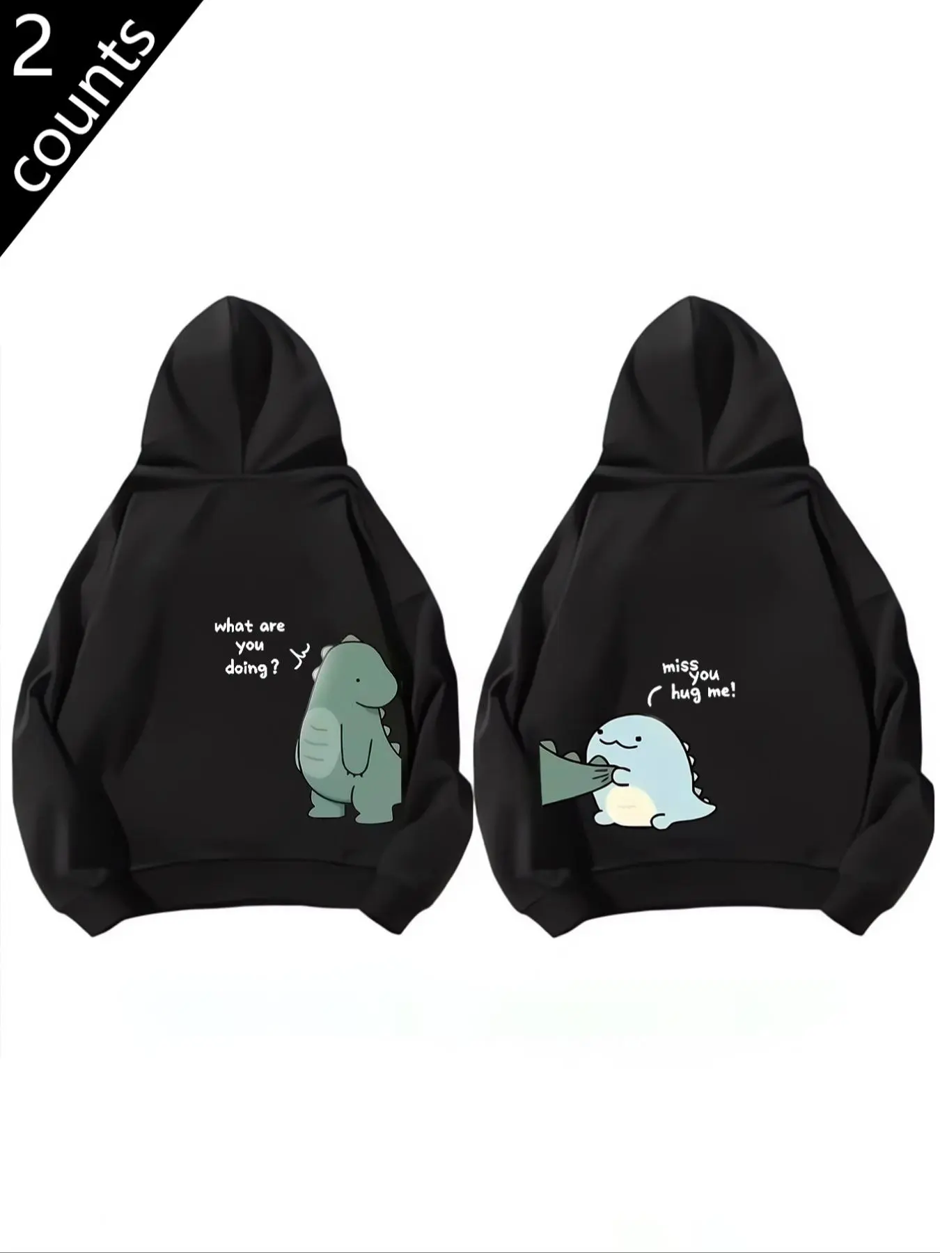 Women's Dinosaur Print Hoodie, Cute Animal Sweatshirt, Casual Graphic Hooded Sweatshirt for Fall & Winter, Women's Clothes for Daily Wear