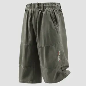 Men’s Loose Plus Size Casual Pants – Summer Lightweight Cargo Shorts, 7/8 Length, Beach Wear — Model 3688