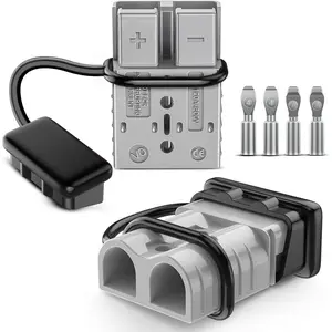 Nilight Anderson Connector 120AMP 4AWG Anderson Plug 12V-36V Battery Quick Connect/Disconnect Wire Harness Plugs Connectors Kit for 4 Gauge Cables Car Marine ATV Trailer Towing Winch Motor 2 Pack Grey