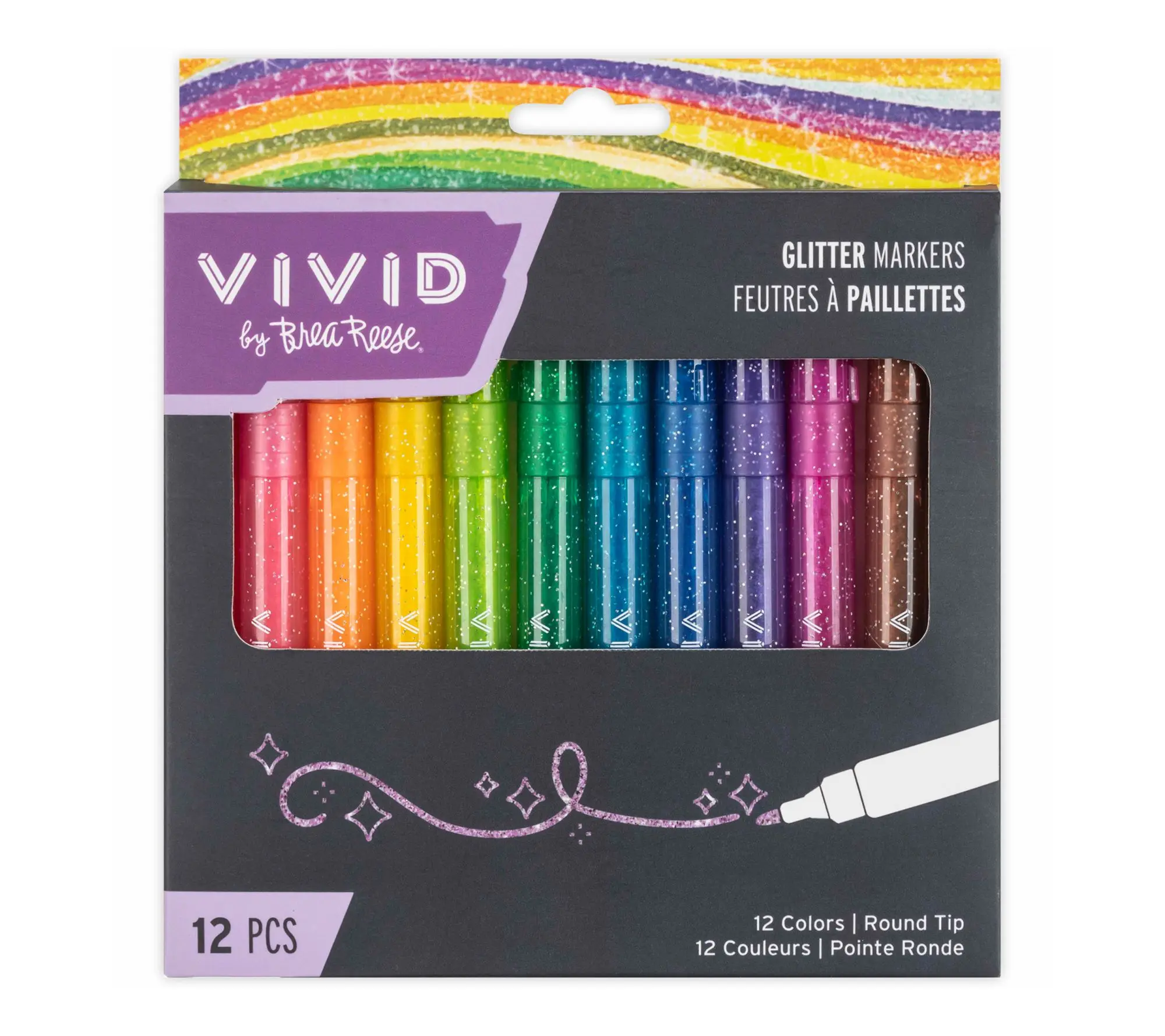 Vivid by Brea Reese Glitter Markers 12 Pack