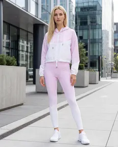 Blush Pink: Pink to White Cropped Windbreaker