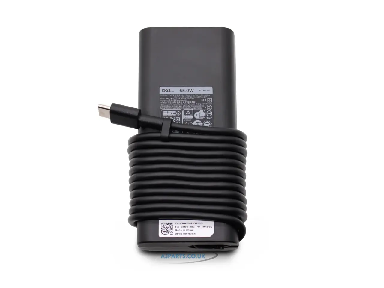Dell RGF3F AC Power Adapter with USB-C Connector - 65 Watts - 3.25 Amperes - 20 Volts