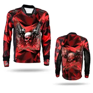 Galaxy High Quality Paintball Long Sleeve Padded Lightweight Jersey Black/Red - 1137