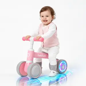 BabyBond Colorful Light-Up Baby Balance Bike Toy for Toddler, 135° Anti-Rollover Design, No-Pedal Bicycle with Glow Wheels (Battery-Free),  Ideal First Birthday Gift for Boys & Girls, Christmas Gift Walker Toy for Kids