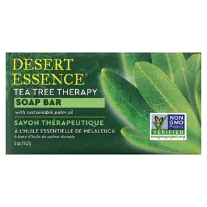 Desert Essence Tea Tree Therapy Soap Bar, 5 oz (142 g)