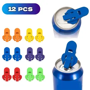 12 PCS Hygienic Portable Bottle Opener Set Dustproof Insect Proof Handheld Can Opener for Beer Beverages Durable Easy To Use Tool Assorted Colors Utensils