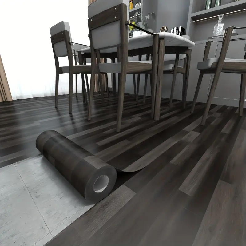 Luxury Self-Adhesive Wood Grain Pattern Floor Stickers, Waterproof Non-Slip Vinyl Flooring, Realistic Wood Texture, Tearable, for Bathroom Bedroom Living Room DIY Home Renovation, Flooring Peel And Stick Waterproof