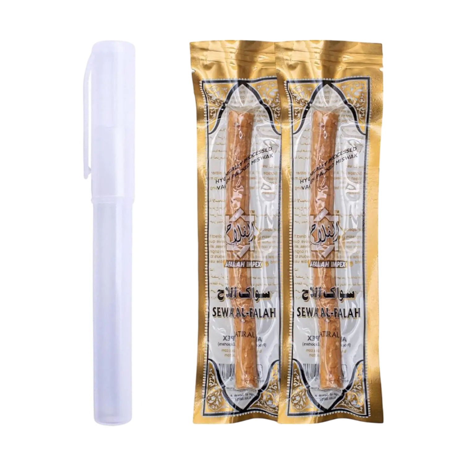 (2 Pack with Holder) Sewak Al-Falah Miswak Natural Toothbrush Stick Oral Daily Comfort