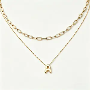 Stainless Steel Initial Charm Necklaces - 26-Letter Pendants, 45cm Simple Paperclip Link, Dual-Wear Unisex Multi-Piece Chain Set, Casual Gift for Fashion Enthusiasts, Letter Chain Necklaces