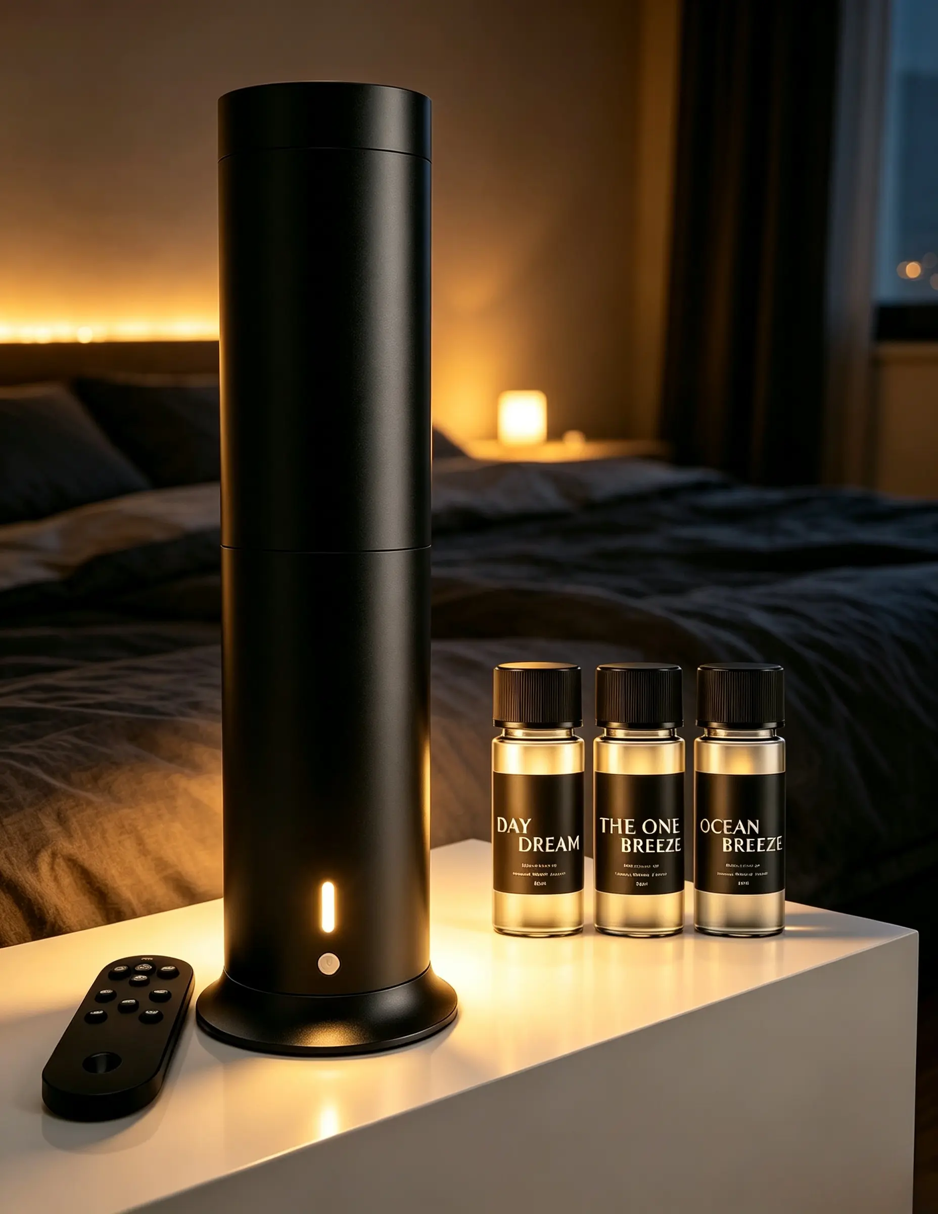 Hotel Series Aromatherapy Diffuser Exploration Set – 850 Sq Ft Coverage Cold Mist Diffuser with 3 Essential Oil Bottles, Hotel-Inspired Scent, Home Fragrance Decor