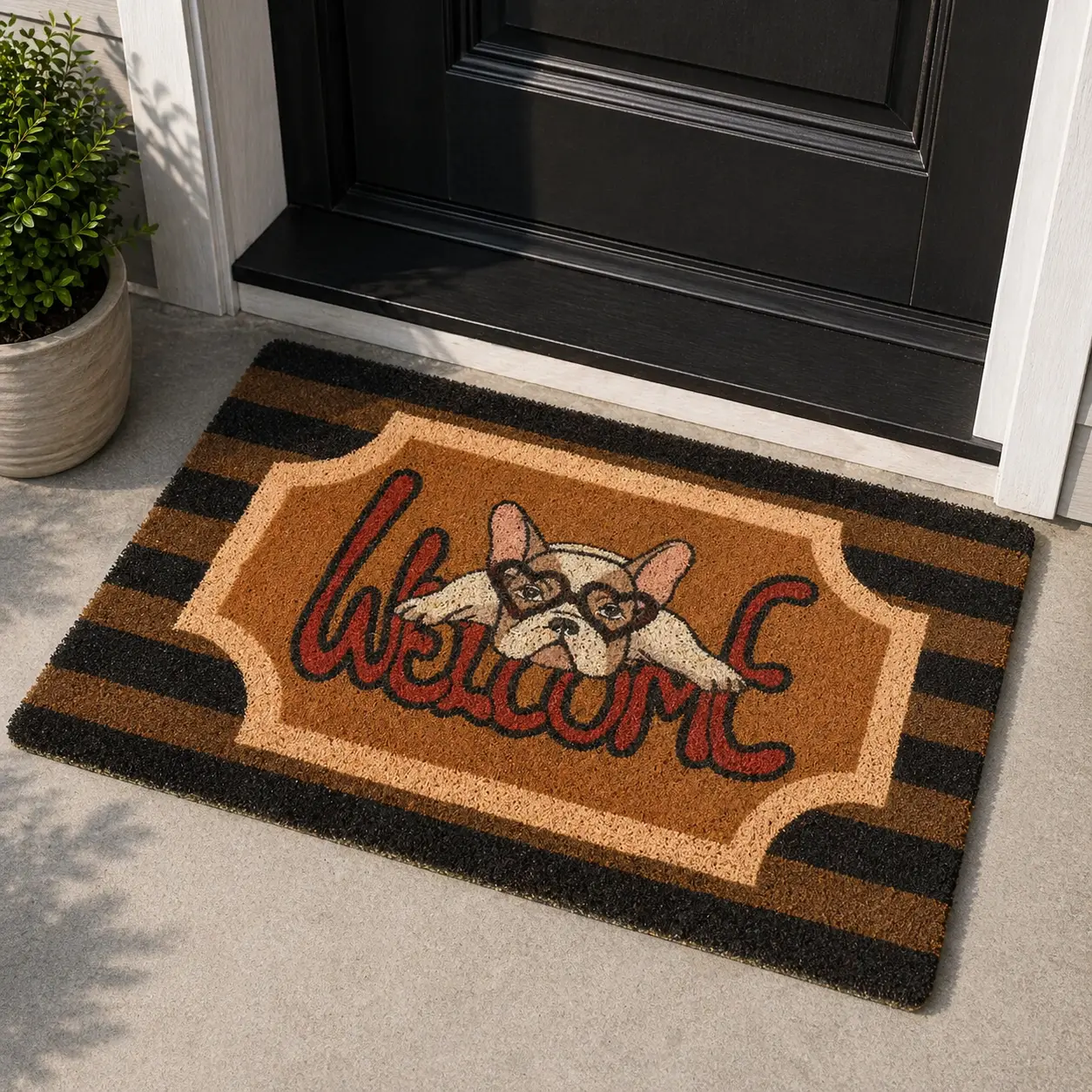Simply Home Pet-Themed Animal Mascot Doormat, 16x24 Brown & Beige Non-Slip All-Season Mat, Indoor & Outdoor Use, Entryway Decor, Outdoor Entryway Decor