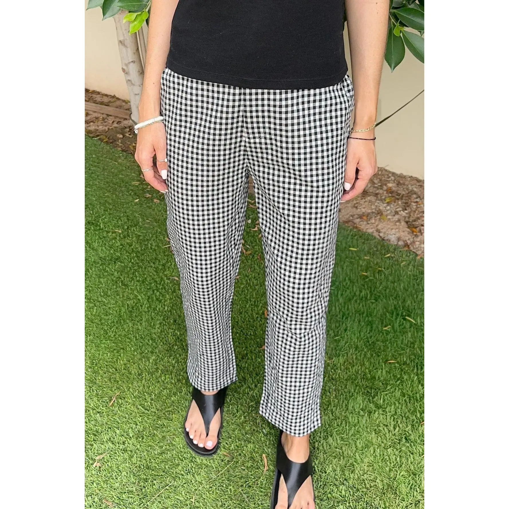 Off Duty Gingham Tapered Checkered Pants Off Duty Gingham Tapered Checkered Pants