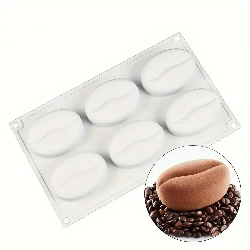 1pc Silicone Coffee Bean Shaped Cake Mold - 3D Baking Mold for Chocolate, Candy, and DIY Treats - Perfect for Birthdays and Creative Kitchen Fun, Silicone Baking Molds, Bakery Molds, Baking Essentials