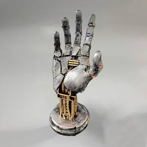 Cyberpunk Mechanical Hand Ornament Asura Game Controller Stand Ring Bracelet Desktop Stand Photo Background