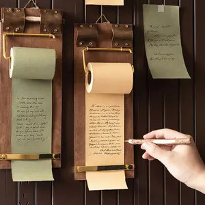 Vintage Home Memo Clip Board Set, Hanging Metal Clips, Note Paper Notebook, Blank Reminder Book, Kitchen Study Record Book