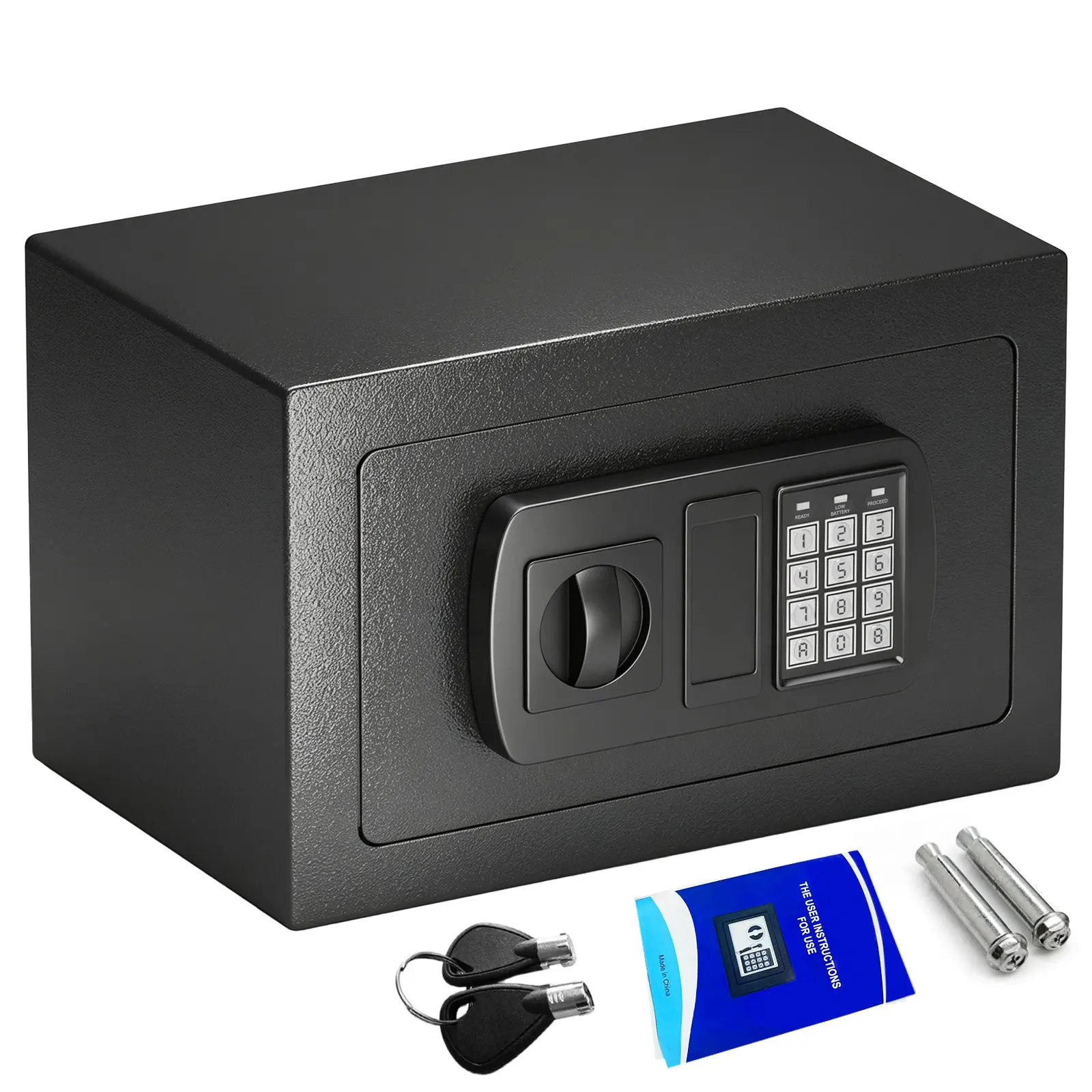Mini Electronic Password Security Lock Box - Digital Lock Space Saver Safe, Anti-Theft Storage Box for Home/Dorm/Office Valuables, No Batteries, Compact Indoor Recreation Dorm & Commercial Office Safes
