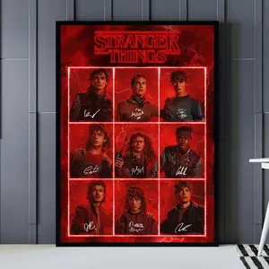 Retro Graphic Stranger Poster Season 1 To 5 Vintage Home Decor For Bedroom Decorating Final Season Poster For Stranger Fan RZW
