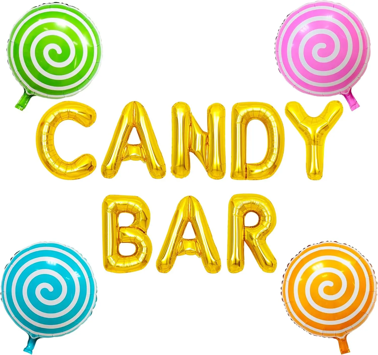 Candy Bar Balloons Banner Sign Decors Candy Lollipop Balloon for Candyland Sweets Birthday Baby Shower Wedding Engagement Party