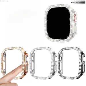 4-Pack Rhinestone Apple Watch Case, Decorative Smartwatch Protective Covers, Fashion Accessories Compatible with iWatch Series 6, 5, 4, SE (40mm, 41mm, 44mm, 45mm, 49mm)