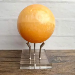 Orange Calcite Sphere 2.4” 11.4oz Polished Crystal Ball Display #51