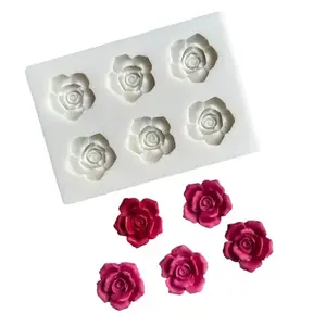 1PC Rose silicone mold chocolate pudding jelly fondant mold clay plaster resin craft mold diy baking tools Reusable Chocolate Mold Silicone Baking Molds