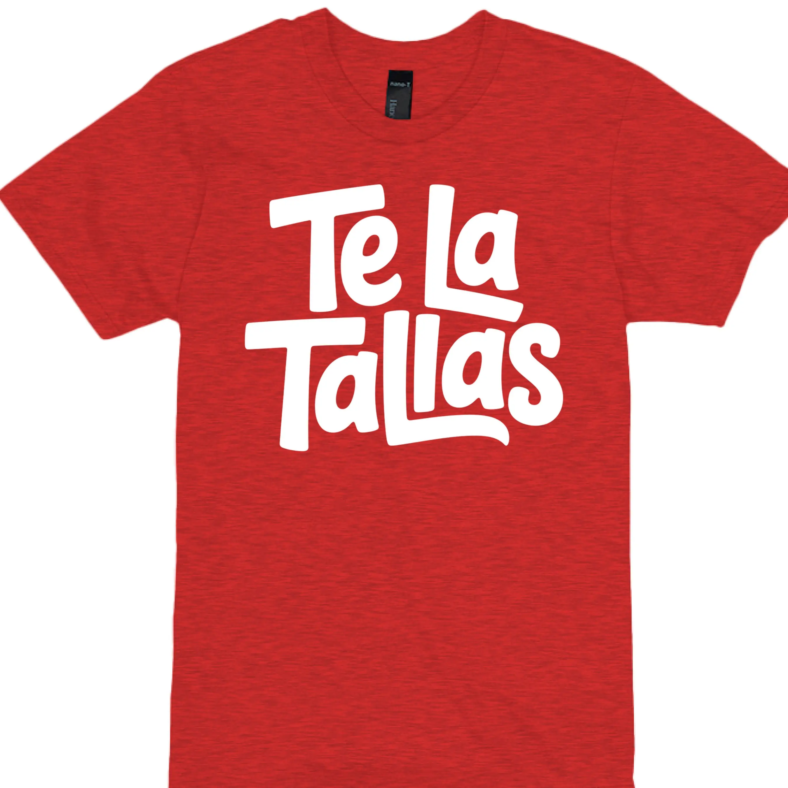 Te La Tallas Short-Sleeve T-Shirt, Polyester-Cotton Fabric with Stitched Hem