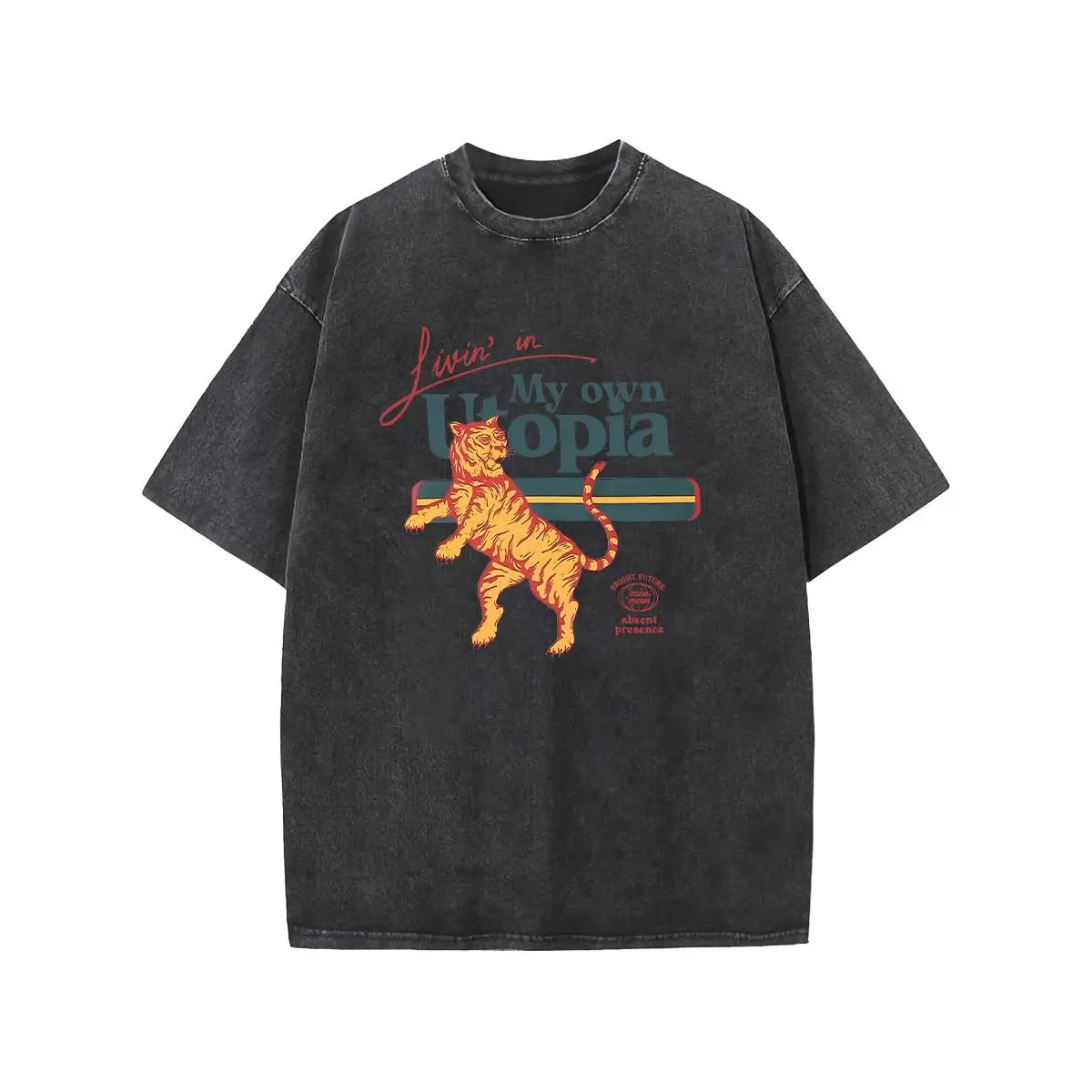 Holafish Oversized Acid Wash Vintage “My Own“ pattern T-Shirt,  Heavyweight Cotton Streetwear graphic vintage tees  Menswear Womenswear Crewneck Tshirt sassy statement  tees