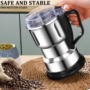 Multifunctional electric grinder 400W high-power coffee grinding tool, multifunctional food-grade fast-grinding electric coffee and grain grinder,Gift Espresso Maker Espresso Machine