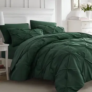 7pc King Size Comforter with, Pintuck 7 Sets Light Purple, Pinch Pleating a Bag with Comforters (Lavender,King)