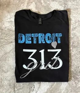 Detroit 313 grit Shirt ~ Unisex Apparel Relaxed Fit Printed In The Usa Clothing