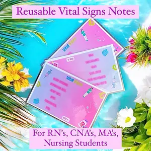 Nursing Vital Signs Documentation- Nursing School Essential - Reusable Vital Sings Note Taking - Nursing Essentials - Nursing School Success