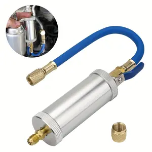 1/4" SAE AC Oil And Dye Injector Kit With Quick Connector, Precision Refrigerant Injection Tool, For Car Office Home Automotive Air Conditioning Systems