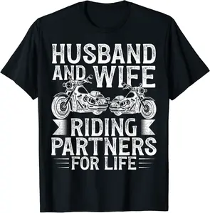 Husband And Wife Riding Partner For Life Motorcycle Biker T-Shirt - Jhunbacan Shop 20B0CVSFJT6W