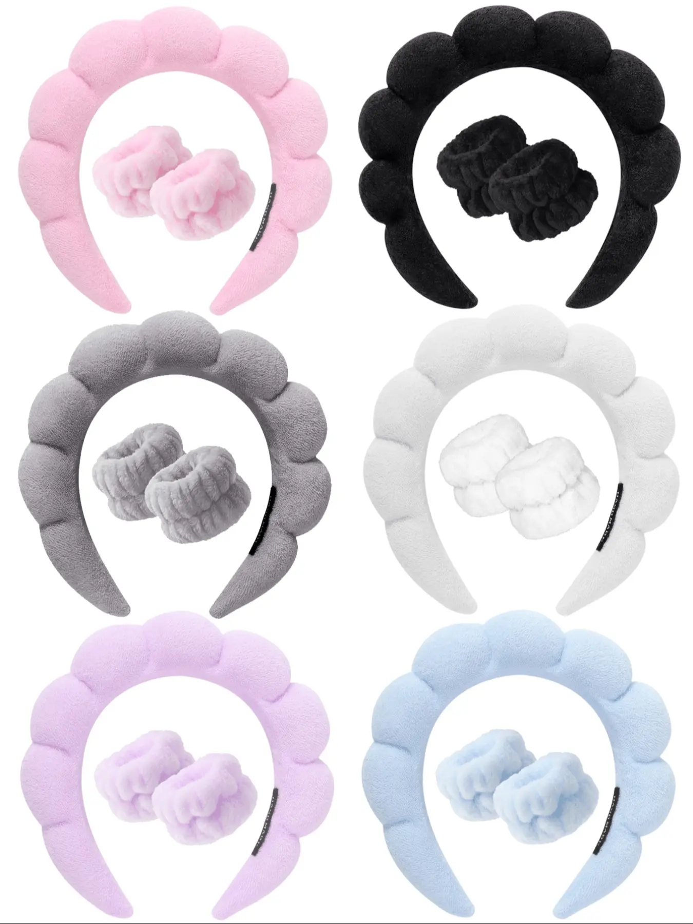 1 Face Washing Headband, 2 Face Washing Wrist Straps, 3 Hydrotherapy Headband Set, Makeup Face Washing Headbands, Skincare Headbands, Pink Velvet Headbands, Wristbands, Women's Set, Hair Band For Washing Face