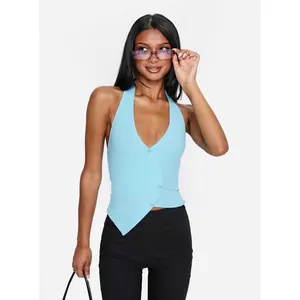 Avrilla Wrap Knit Top Blue