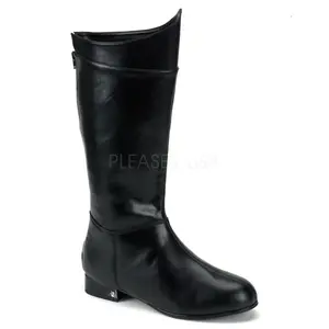 Men's Black Pu Superhero Boots