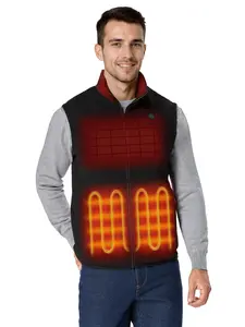 ororo Men's Fleece Heated Vest with Battery Pack, Menswear Tops Underwear, Winter Warm Layer Casual Black