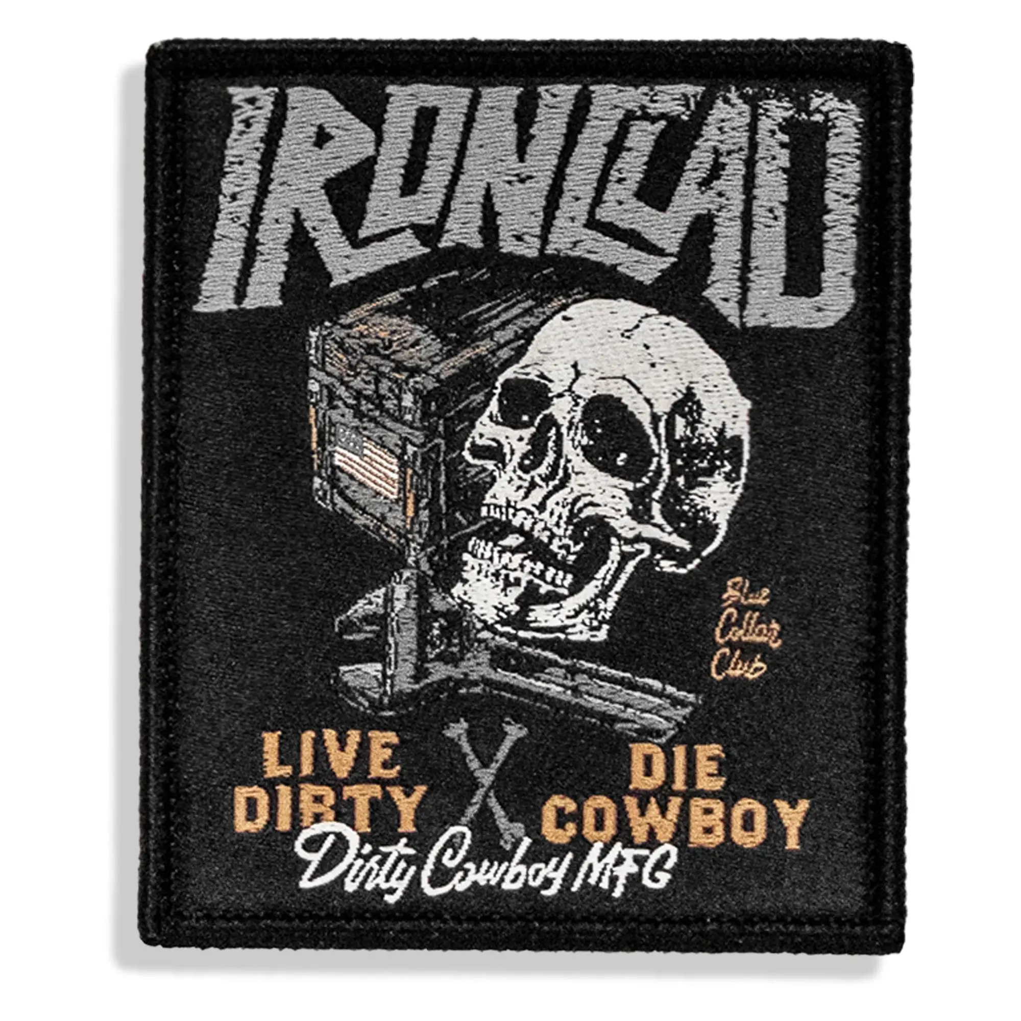 Embroidered Velcro-Fasten Fabric Patch - Cowboy Motif Ironclad Sewing Supply for Rugged Look, Clothing Decor