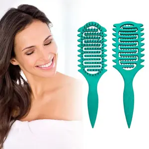 Hair Detangler Brush Green Thermal Brush for Wavy&Curly Hair,Dandruff Remover&Unbraiding,Ideal for Curly Hair wavy thermal brush molded edge brush unbraiding Detangling Hairbrush slick Black wavy thermal brush curl defining Purple afro  comb
