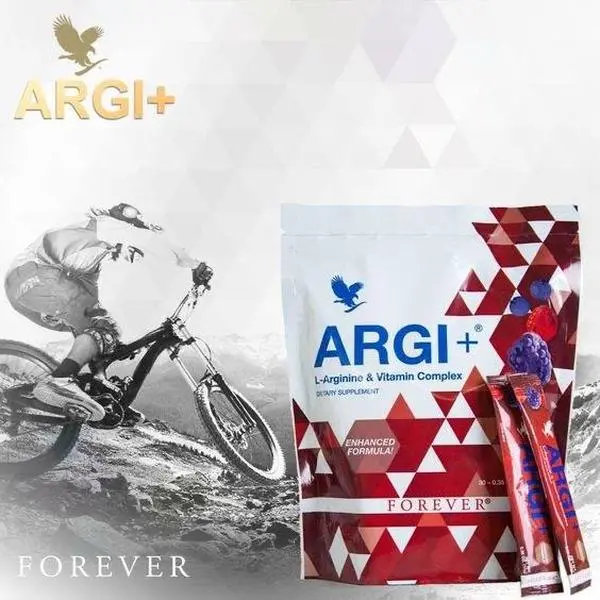 Forever Argi+ Edible L-Arginine Amino & Vitamin Complex Berry Raspberry Flavor Sugar-Free Protein Powder - Forever Living Nutrition Supplement, US-Made, Prop 65 Safe, Supports Fitness & Blood Pressure Control, Aids Cellular Function