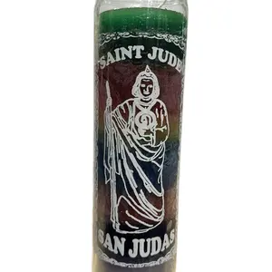 San Judas 7 Day Candles - Green Wax Prayer Candle for Spiritual Guidance and Protection
